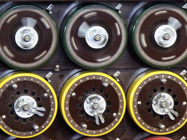Bletchley Park - The rebuilt Bombe wheels in motion cracking Enigma codes