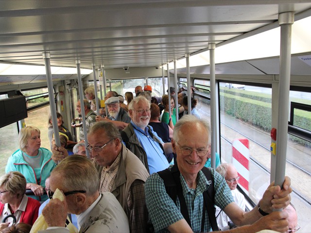 The group riding the Kusttram
